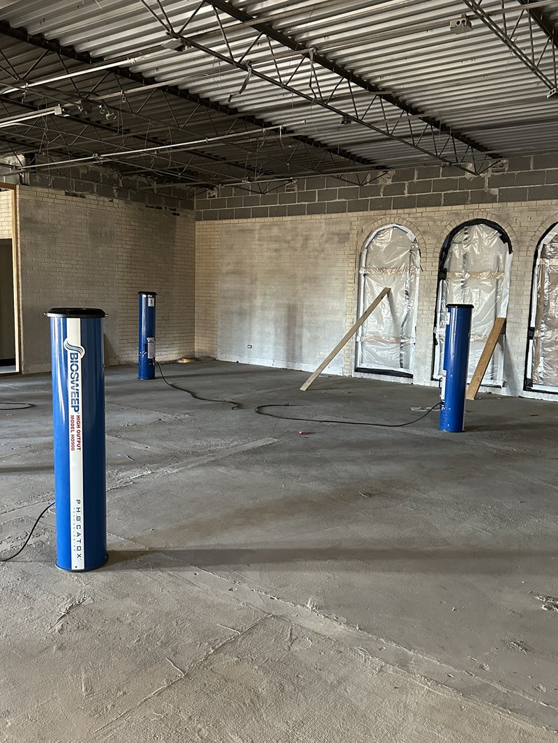 The fire in this office space caused the structure to smell of smoke even after tearing out everything down to the studs. We were wrapped up in under 48 hours - fire smoke odor permanently eliminated.